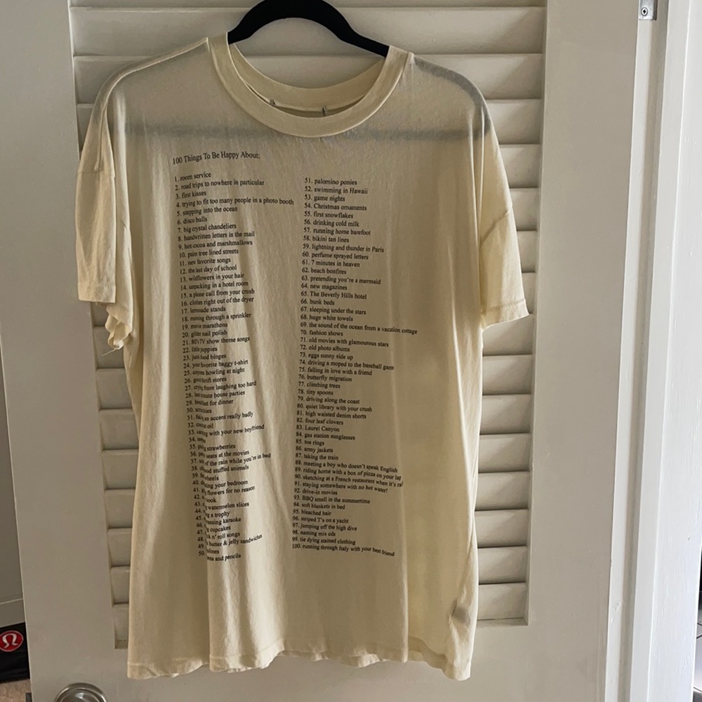 WILDFOX 100 things happy tissue oversize tee small